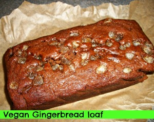 vegan, gingerbread, cake, loaf, ginger, apple puree, caramel