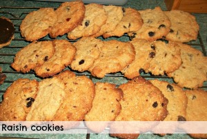 Raisin cookies, mincemeat, flour, condensed milk, butter