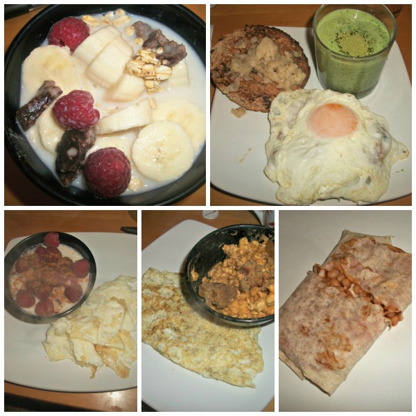 breakfast, review, collage, week, a week of, weekday breakfasts, oats, eggs. cereal, fruit, breakfast wrap
